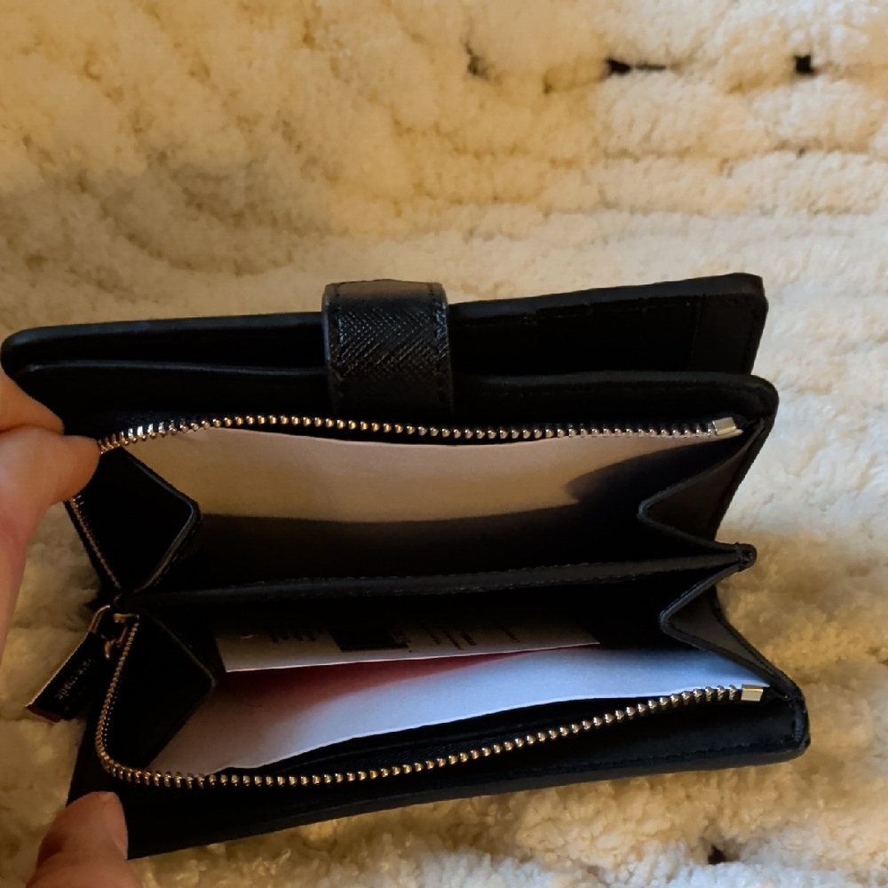 Kate Spade Black Card Holder with Gold Accents - Picture 4 of 5